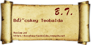 Böcskey Teobalda névjegykártya